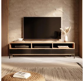 Tv szekrény/asztal Ricko 3D  (természetes tölgy + fekete). 1098750