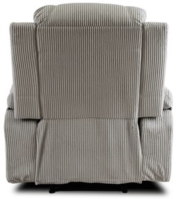 Elektromosan Vezérelhető Masszázsfunkciós Relaxfotel Szürke Kordbársony Kárpittal. BOX2