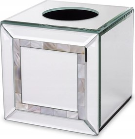 Zsebkendőtartó doboz zsebkendő adagoló gyöngyház ezüst üveg