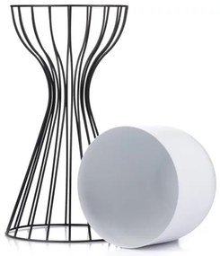 Fém virágcserép LOFT 46x20 cm fekete/fehér