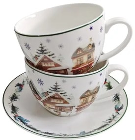 Karácsonyi porcelán csésze 270 ml 2 személyes Christmas Village