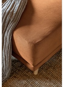 Téglavörös kordbársony kinyitható sarokkanapé (bal oldali-U alakú) Lazy Lukka – Miuform