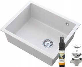 Fehér Munkalap Alatti Mosogató Króm Salix Függesztett