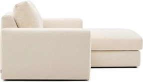 Bézs zsenília sarokkanapé (jobb oldali-heverő résszel) Alea – Kave Home