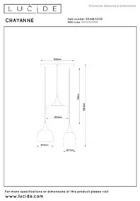 Lucide 05446/13/30 - Kábeles csillár CHAYANNE 3xE14/10W/230V