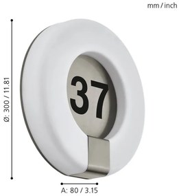 Eglo 98145 - MARCHESA-C LED házszám, állítható fényerő, 15W, IP44