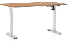 Állítható magasságú asztal OfficeTech A, 120 x 80 cm, fehér alap, bükkfa
