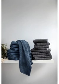 Sötétszürke frottír bio pamut fürdőlepedő 70x140 cm Check – JUNA