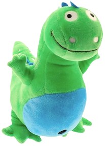 ALOSO zöld plüss dinoszaurusz kék fésűvel