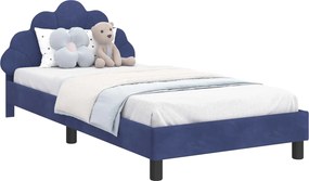 vidaXL Gyerekágy kerettel Rendőrségi kék 80 x 200 cm Bársony