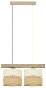 Brilagi - Csillár zsinóron FOREST 2xE27/15W/230V fenyő/bézs/krémes