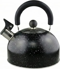 Stílusos fekete vízforraló 2L pöttyös indukciós és gáz síppal