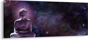 Kép - Buddha az élet virágaival (120x50 cm)