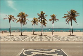 Flizelin fotótapéta Flizelin Design pálmafák tengerpart 104x70 Ragasztó