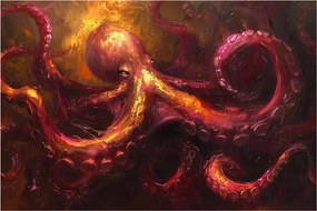 Kép - Polip, olajfestmény (90x60 cm)
