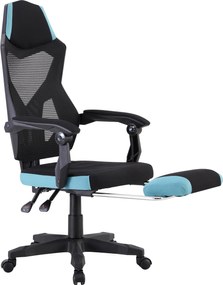 Irodai/gamer szék, fekete/neomint, teherbírás 150 kg, JORIK NEW