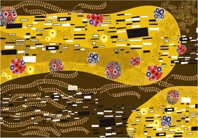 Fotótapéta flizelina Arany Absztrakt Modern Kerekek Vonalak Bronz 400x280 +ragasztó