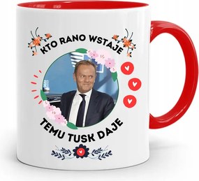 Donald Tusk Piros Bögre Platform Ajándék fényképes nyomtatással