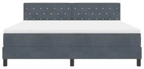 Boxspring Ágy Mattal Sötétszürke Szuper Király Bársony
