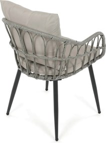 Kerti szék, fém, polyrattan, szürke, AZ-F1406 GREY