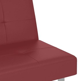 bordó műbőr kanapéágy pohártartókkal