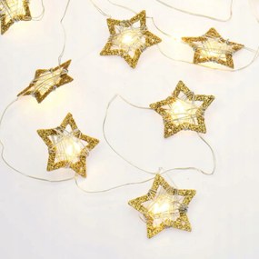 Aca Lighting csillagok dekoratív Led lánc 20 elemes (2xAA) meleg fehér IP2