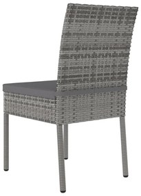 2 db szürke polyrattan kerti étkezőszék