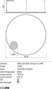 Függeszték Fekete ORBIT REDO 01-1965-TRIAC