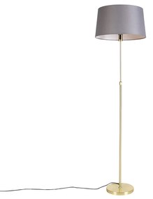 Állólámpa arany/réz szürke vászon búrával 45 cm - Parte