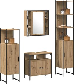 Fürdőszoba bútor szett polcokkal 4 pcs Artisan tölgy Faanyag