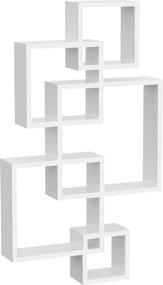 HOMCOM Fali Polc, Lebegő Falipolc Fali Tároláshoz, 9 Rekeszes Fali Dekoráció Nappalihoz, Hálószobához, Előszobához, Fehér | Aosom