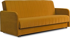 Dönthető kanapé mustársárga színben, bársony kárpittal, PORTO