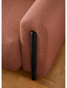 Terrakotta színű buklé kinyitható-tárolóhelyes kanapé 244 cm Arcadova – ELTAP