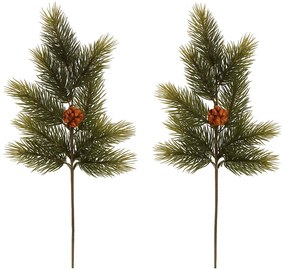 Fenyőágak és tobozok készlete, 50 cm, 2 db, zöld