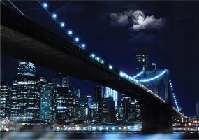 Brooklyn tapéta éjszaka híd holdfényben városkép 208x146 +ragasztó