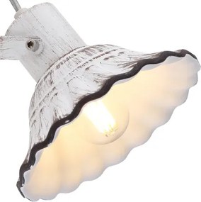 Globo 54050-1 Spotlámpa fém váz, kerámia búrával. Színe fehér, feketével antikolva. SZxM:170x165, AL:220, fényforrás nélkül 1xE27 40W 230V