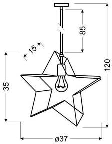 Csillár zsinóron STAR 1xE27/60W/230V