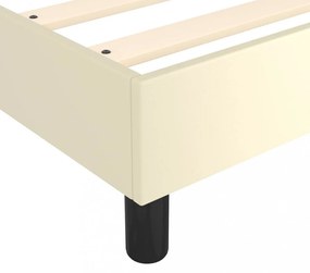 krémszínű műbőr rugós ágy matraccal 200 x 200 cm