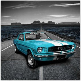 Poszter 70x70 Kék Ford Mustang
