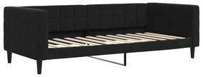 fekete bársony heverő matraccal 90 x 200 cm