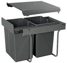 Hulladékgyűjtő GTV Practi Eco 400, szelektív, manuális működés, lágy záródás, 2x20 L edénnyel, fedéllel