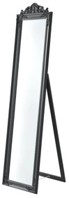 Állótükör 160x40 cm állítható dönthető barokk stílusú keret sötétszürke [en.casa]