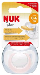 NUK Star baba cumi latex 0–6 h, rózsaszín, vel. 0-6 h