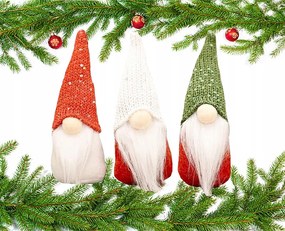 3x Mikulás Karácsonyfa Dekoráció Törpe Manó