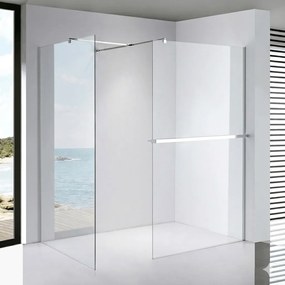 Stuxi Milano Kombi Plus 1 Walk-in zuhanyfal, 90x90 cm, 8 mm vastag vízlepergető biztonsági üveggel, polccal és törölközőtartóval