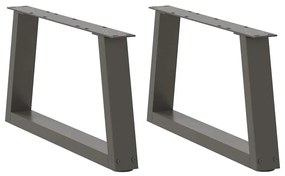 2 db antracitszürke, V-alakú acél dohányzóasztal láb 50 x (30-31,3) cm