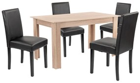 Leon 4+1 étkező garnitúra sonoma tölgy-fekete