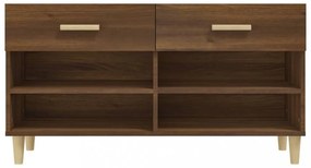 barna tölgyszínű szerelt fa cipősszekrény 102 x 35 x 55 cm