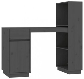 szürke tömör fenyőfa íróasztal 110x53x117 cm