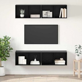 Fali TV Szekrény 4 pcs Musta tammi 37 x 37 x 72 cm Faanyag